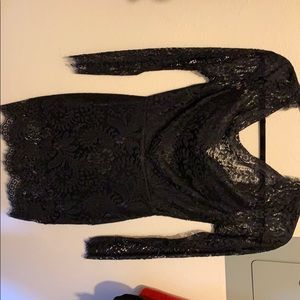 Black long sleeve lace dress